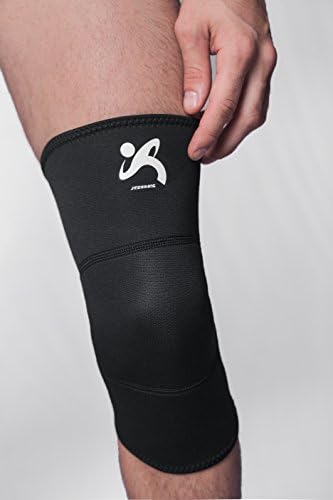SANJIN Knee Brace Support For Arthritis, ACL, Running, Basketball, Meniscus Tear, Sports, Athletic. Open Patella Protector Wrap, Neoprene, Non-Bulky, Relieves Pain, Lifetime Warranty, Best Brace(KS001) (L)