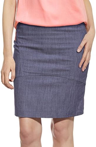 Ennywear 230091 Women's Pensil Jeans Skirt Zip Smooth Minimalistic - Made In EU, dark blue,14
