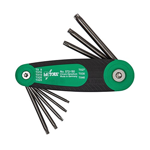 TORX® 71294 Schraubendreher Set im Klapphalter 8tlg. TX9 - TX40 | Made in Germany | TX9 | TX10 | TX15 | TX20 | TX25 | TX27 | TX30 | TX40 | TX | für Torx-Schrauben