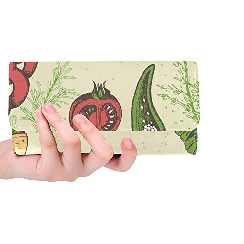 Preisvergleich Produktbild Einzigartige benutzerdefinierte Burger Zutaten Burger Bunte Frauen Trifold Wallet Lange Geldbörse Kreditkarteninhaber Fall Handtasche