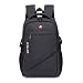 Produktbild Maod Leinwand Freizeit Schulrucksack Jungen Rucksack Schule Daypack Laptoprucksäcke 15 Zoll Schultasche Laptop Backpack (Schwarz)