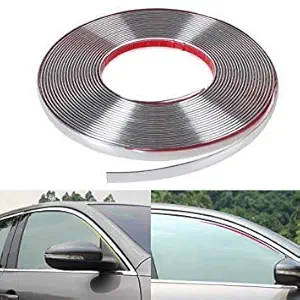 Sariya Interprises Luxury Chrome Beading roll 15MM 10metres Styling Decoration Moulding Trim Body Protect Sticker Doors and Windows, Bumper for car Exterior Accessories.