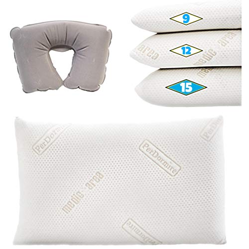 MaxxGoods Feel Good Aktion: Visco Mind Orthopädisches Nackenstützkissen für Allergiker 40 x 80 cm H 15 cm + GRATIS DAZU EIN aufblasbares Nackenhörnchen und EIN äußerer Schutzbezug