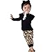 Produktbild Kleidung Set Mädchen Von Xinan Leopard Langarm Tops+Hose Outfits Newborn Infant Clothes (100, Schwarz)