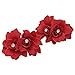 2x Vogue Party Prom Flower Rhinestone Hairpin Clips Headpiece For Girls (Red)
