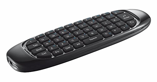 Trust Gesto - Teclado inalámbrico con función de ratón para TV, PC, PS & Media Player, Negro