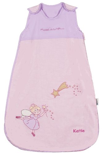 Slumbersac Personalised Baby Sleeping Bag 2.5 Tog - Pink Fairy 90cm/6-18 months - Pink Name Embroidery