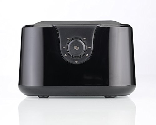 Rhombutech USB3.0 Dockingstation mit 3 Ports USB 3.0 Hub, mit Netzteil Adapter, SATA 2,5/ 3,5Zoll HDD SSD SATA I/II/III Festplatten – Schwarz - 2