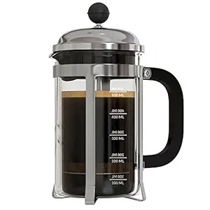 InstaCuppa French Press Coffee Maker with 4 Part Superior Filtration 600 ML, Stainless Steel