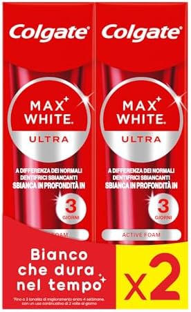 Colgate Max White Ultra Dentifricio per denti, 2 x 75 ml
