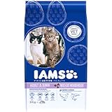 Iams Adult Multi-Cat Trockenfutter (für Haushalte mit mehreren erwachsenen Katzen, mit viel Huhn und Lachs, enthält viel hochwertiges tierisches Protein), 3 kg Beutel