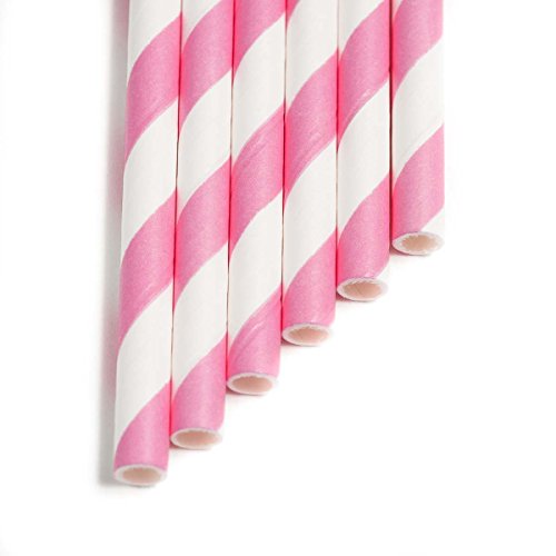 Preisvergleich Produktbild 25 Stk. Papierstrohhalme - PINK