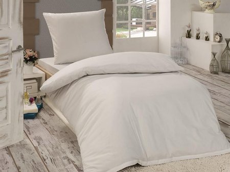2-teilige **EXKLUSIV** Renforcé Bettwäsche 135×200 UNI Farbe (WEISS) - 2