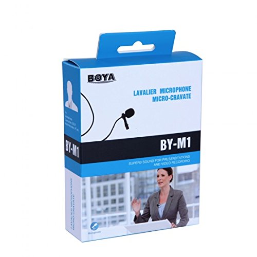 Boya by-M1 Omnidirectionnel Microphone Cravate pour Canon Nikon Sony DSLR Cam  scope iPhone Noir