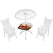 Produktbild Mini Puppenhaus Tisch Stuhl Mini Simulation Tisch Stuhl Möbel Set mit Eisenplatte Meeresfrüchte BBQ für 1/12 Puppenhaus Miniatur Möbel Dekor