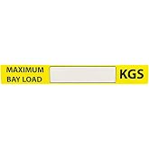 Swl Racking Stickers 20 x Maximum Load Per Shelf Sticker - 300 x 40mm - SWL Racking Weight ...