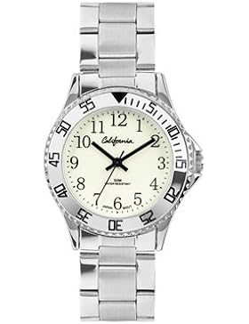 Lucardi - California - California Armbanduhr für Jungen mit Stahlband für Kinder - Edelstahl