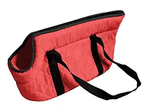 Hiputee Pet Dog Cat Tote Traveling Bag | Shoulder Carrier Holder Lightweight Safety Bag | Ideal for Miniature and Toy Breed Dogs, Cats, Kittens (Red)