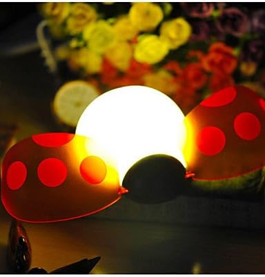 ShangYi Sound Control and Light-dependent Control Night Light Cute Ladybug with Extensible Wings BC20 , purple