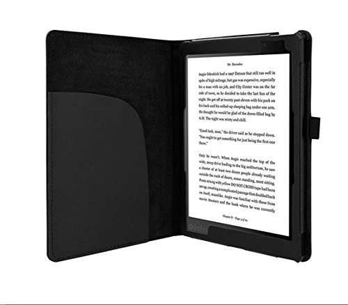 AVIDET Kobo Aura One Hülle Case Etui Tasche, Slim Fit Folio Premium PU Kunstleder Schutzhülle Tasche Etui Smart Cover für Kobo Aura One Tablet-PC 7.8 inch (Schwarz) - 3