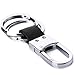 Price comparison product image Dophee 1Pc Black Durable Leather Double Ring Keychain Belt Strap Clip Key Ring Keyfob Gift