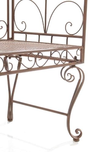 CLP Metall-Rosenbogen mit Bank NOSTY, Eisen pulverbeschichtet, Gartenbank 2er, Sitzfläche 100 x 45 cm antik braun - 9