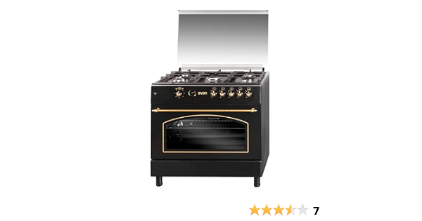 Svan SVK9561FN Cooker Gas Black Ovens \u0026 Cookers Ovens and Cookers. (Black,  Rotatable, Mechanical, Gas Hobs) : Amazon.de: Large Appliances