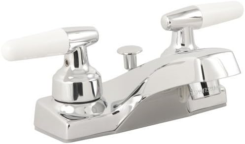 Aqualife Two Handle Washerless Bathroom Faucet -Chrome finish with interchangeable white or oak handles by Aqualife