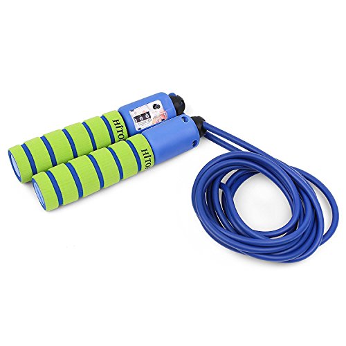 HITOP Verstellbares Kinder Springseil mit Zähler und Komfortablen Griffen für Sport Training Crossfit boxen and Fitness(Blau) - 3