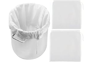 Firavggu 3 Stk Filterbeutel Siebbeutel 100 Micro 45*60cm Pressbeutel Brew Bag Nylon Hopfenfilter Bier Weiss Presssack Filtertuch Auspresstuch Passiertuch Nussmilchbeutel für Obstpresse Wein Marmelade