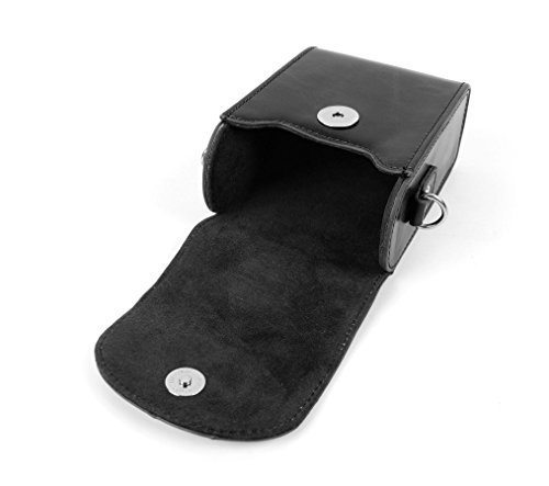 Housse de protection pour Nikon CoolPix W100 et Polaroid IF045  Lumix DMC-LX10  DMC-LX15 et DMC-TZ101 appareils photo compacts - aspect cuir couleur noir  par DURAGADGET