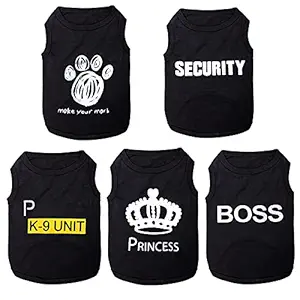 5 Pieces Puppy Clothes, Soft Cotton Dog Clothes Cat Clothes, Printed Colorful Small Puppy Shirts, Small Dog Shirt and Cat Shirt for Pet Apparel