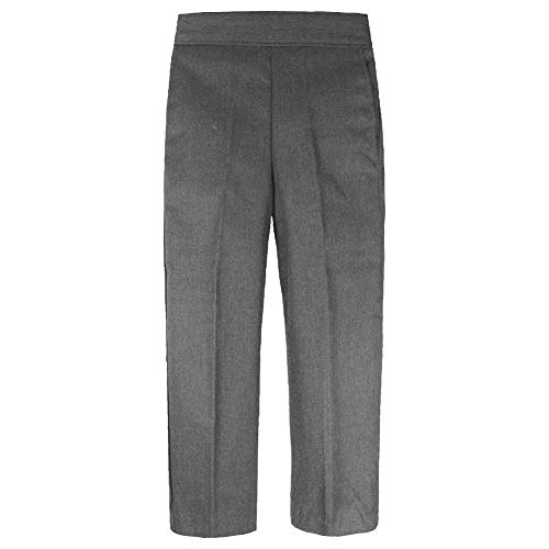 ZeetaqSchool Boys Uniform Half Elastic Waist Pull Up On Trousers UK Age 2-11 Years