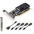 NVIDIA Quadro P600 2GB GDDR5 Graphics Card – 128 Bit Memory Bus, 4 DisplayPorts, Low and High Profile Bracket (Renewed)
