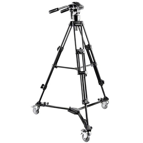 Walimex Pro EI-9901 Video-Pro-Stativ inkl. Stativwagen WT-600 (max. Hhe 138 cm, Videoneiger, Mittelspinne, Belastbarkeit 6 kg und Stativtasche)