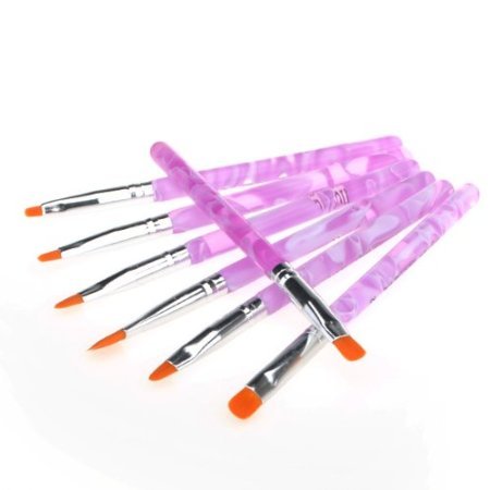 7pcs UV Gel Acrylic Nail Art Design Builder Salon DIY Brush Pen Set marble