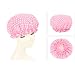 Stylish Design Waterproof Double Layer Shower Cap Spa Bathing Caps, Pink Dot