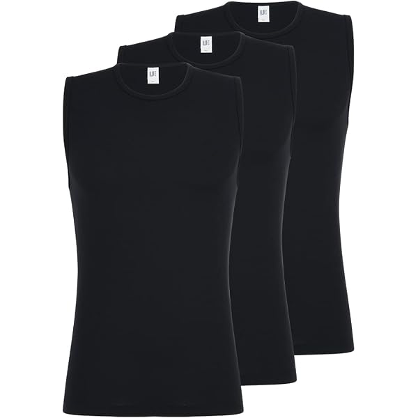 3 Pack Herren Unterhemden Feinripp Tank Top Achselhemd Weiß