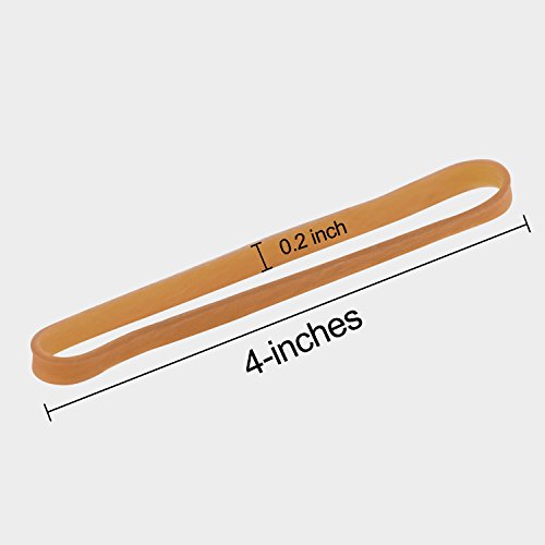 60 Piezas Bandas de Goma 100 mm por 5 mm con Caja de Almacenaje para Materiales de Oficina Hogar Escuela  Amarillo Oscuro