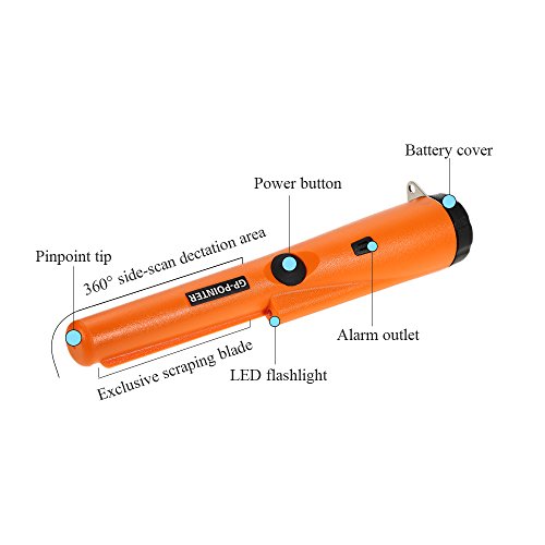 KKmoon Metalldetektor Pinpointer Pinzeiger Probe mit Holster, IP66 Wasserdichte Schatzsuche Ausgraben Werkzeug Zubehör, Summer Vibration Automatische Tuning, 360° Scan Erfassungsbereich - 5