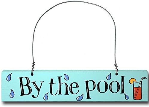 Angelic Hen By The Pool Door Sign - 23 x 4.5 cm GREAT GIFT IDEA FOR SWIMMERS & SUN SEEKERS