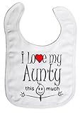Image is Everything - I love my Aunty this much - Baby, Toddler, Feeding Bib, White