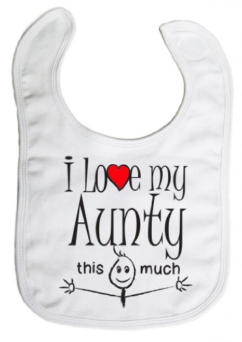 Image is Everything - I love my Aunty this much - Baby, Toddler, Feeding Bib, White