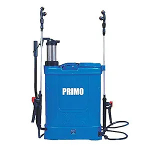 FarmEarth Primo 3in1 Agriculture Spray Pump Hand and Battery Operated Knapsack Garden Sprayer with SS Barrel 18 Litre Tank 12V/8Ah Red or Blue