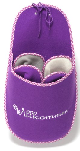 Preisvergleich Produktbild 5-teiliges Gästepantoffelset Gästehausschuhe Gästeschuhe Gästeslipper Hausschuhe für Gäste LILA Gr.36–45