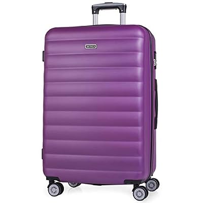 ITACA - Valise Trolley 75 cm. Grande Taille XL. Extensible. Rigide, résistante, Robuste et légère. Grand Volume. Poignée télescopique, 2 anses et 4 Roues 71270, Color Violet