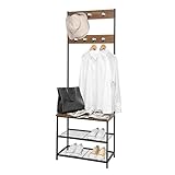 Versátil: en la barandilla superior de la ropa, puedes colgar camisas, chaquetas, faldas y pantalones, sin arrugas y perchas prácticas. Perfecto para salón, sala de estar, dormitorio.