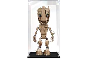 APRILA Vitrine en acrylique pour 76217 Marvel Je suis Groot Vitrine transparente étanche à la poussière Boîte de rangement pour modèles d'objets de collection 15 x 15 x 30 cm (vitrine uniquement)