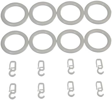 Curtain ring with Faltenlegehaken for Glass rods, Cafe house bar,8 Pcs white