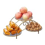 Dieser Drei-Schichten-Korb hat ein offenes Draht-Design ideal für die Präsentation frischte, buntes Obst und Gemüse in der Küche, Geschäfte und Wohnzimmern, einen handlichen Snack oder die praktische Aufbewahrung von Zutaten.